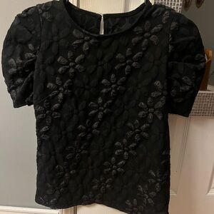 Elegant Black Floral Women's Top